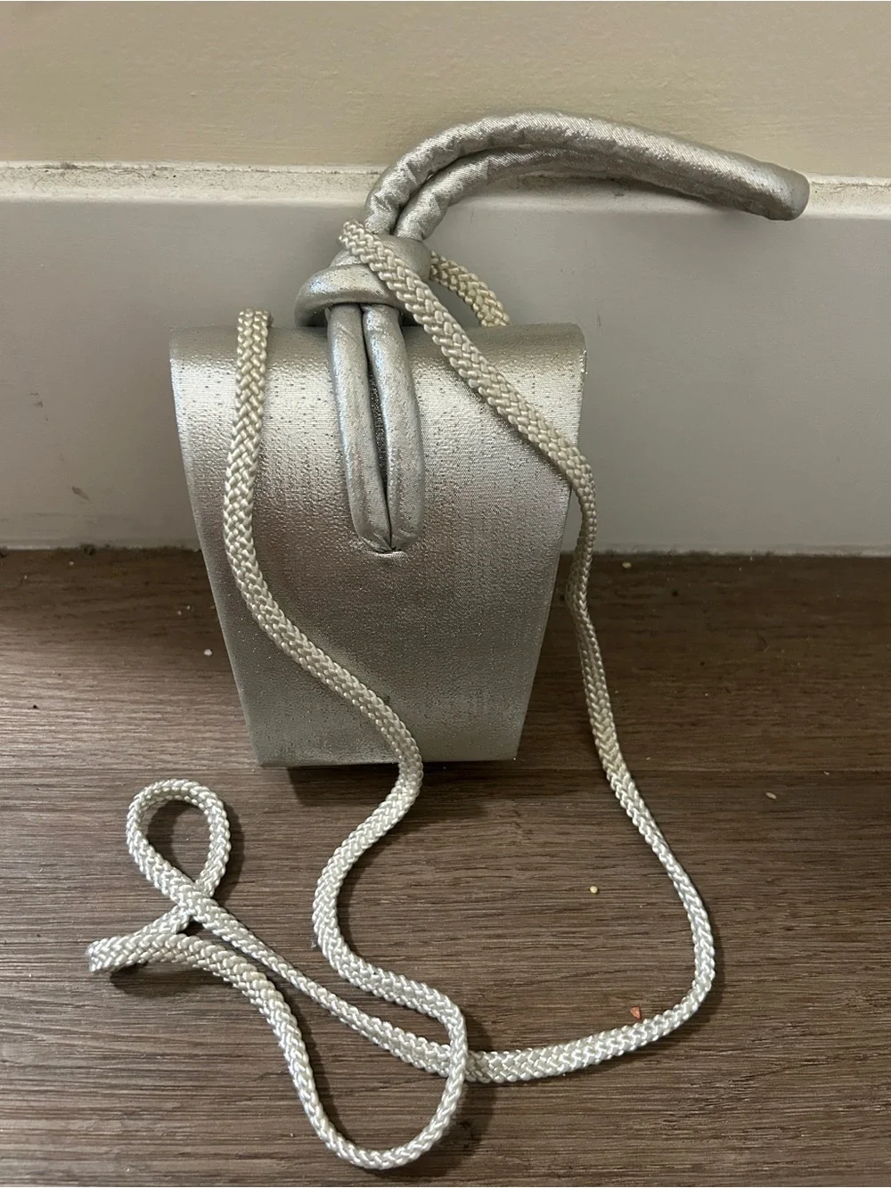 Metallic Silver Knot Crossbody Bag - Women Accessories